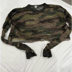 Camo see through crop top